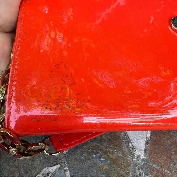 Jimmy Choo y2k vintage patent leather clutch wallet shoulder bag chain strap - Picture 4 of 4